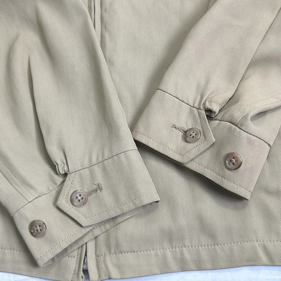 J Crew Vintage Oarsman Grn Tag Men’s Tan Zip Up Jacket Rayon Cotton Size Medium - Picture 6 of 12